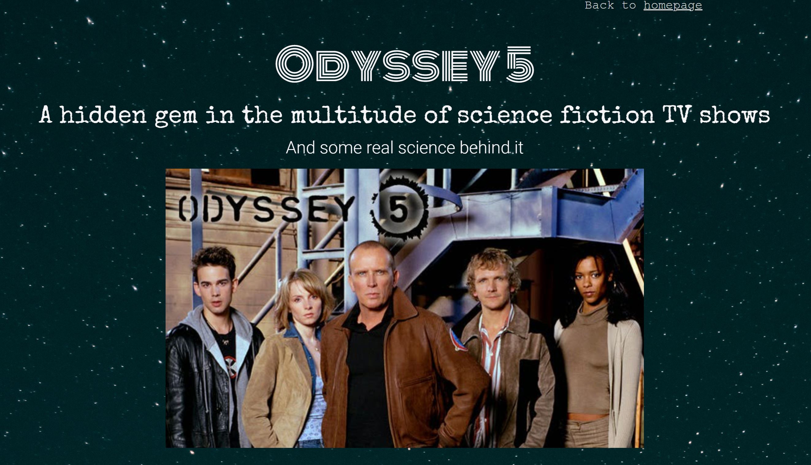 Screenshot of Odyssey5 page